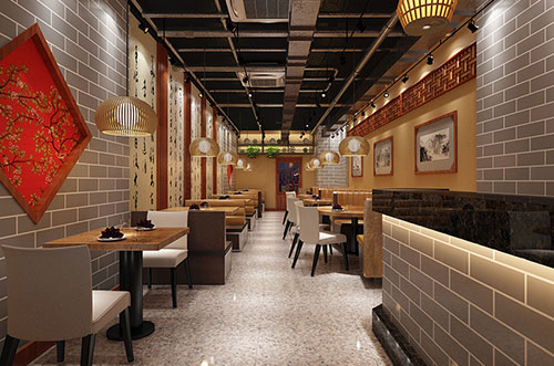 路桥传统中式餐厅餐馆装修设计效果图
